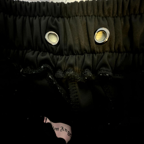 Palm Angels Track Pants Extra Small Black Rainbow Racing Stripe Logo Ankle Zip - Picture 8 of 8